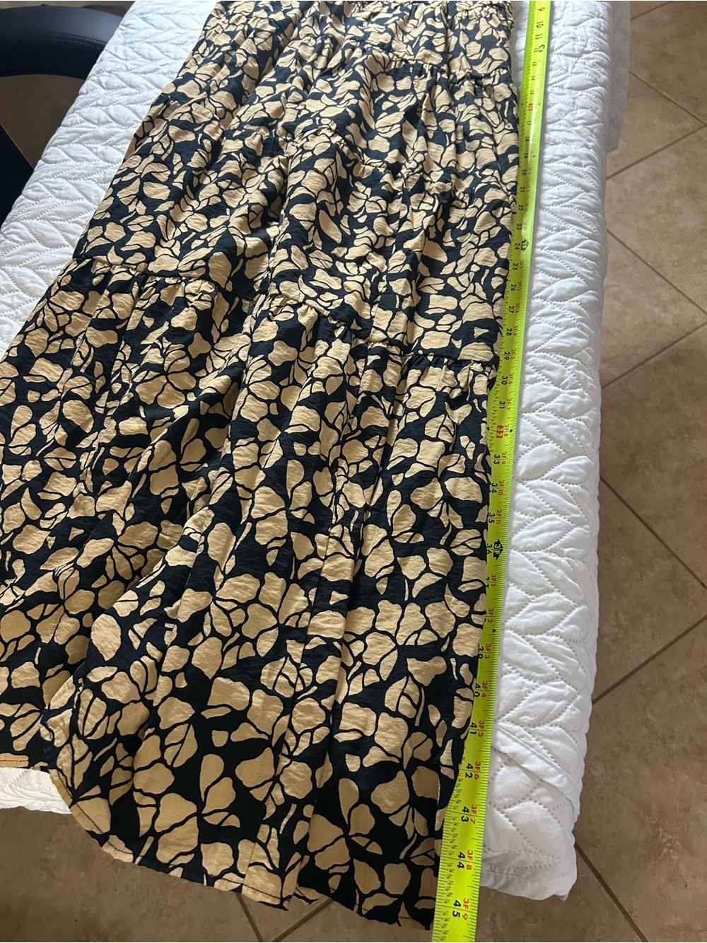Abercrombie & Fitch Black Maxi Dress with Beige Leaf Print - Picture 8 of 11